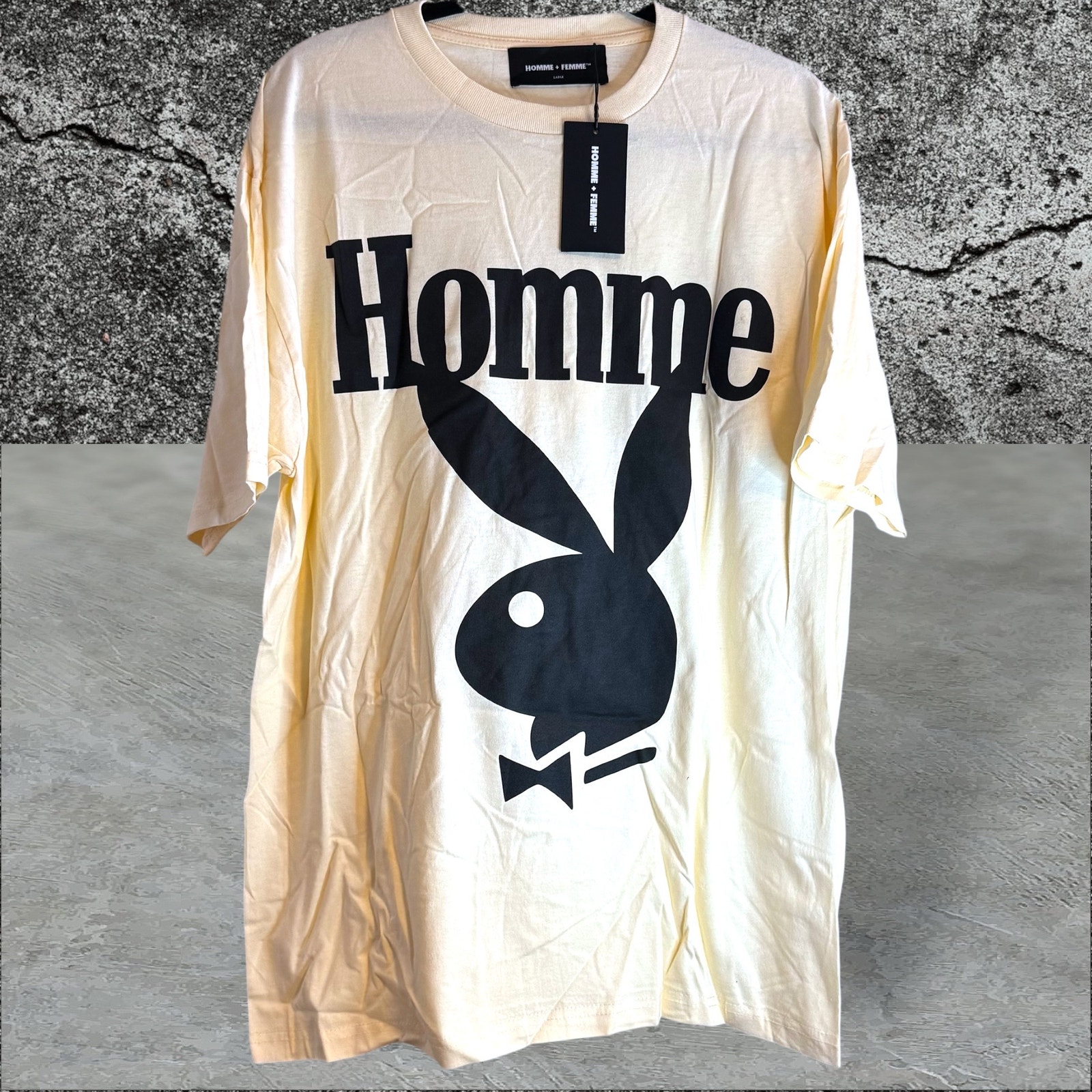 Nwt Playboy X Homme + Femme La Graphic Bunny Tee Collab Large
